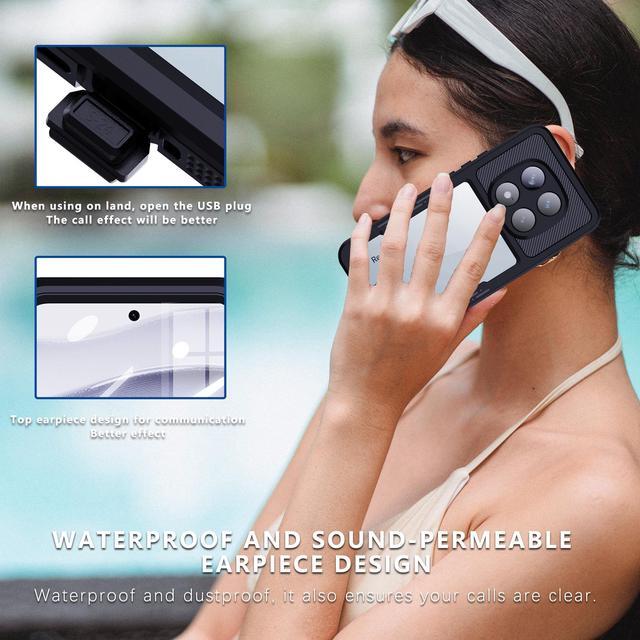 Alt view image 6 of 7 - For Xiaomi Redmi Note 14 Pro 5G Case Waterproof, Built-in Screen & Camera Protector IP68 Underwater Full Body Military Dropproof Shockproof Cover