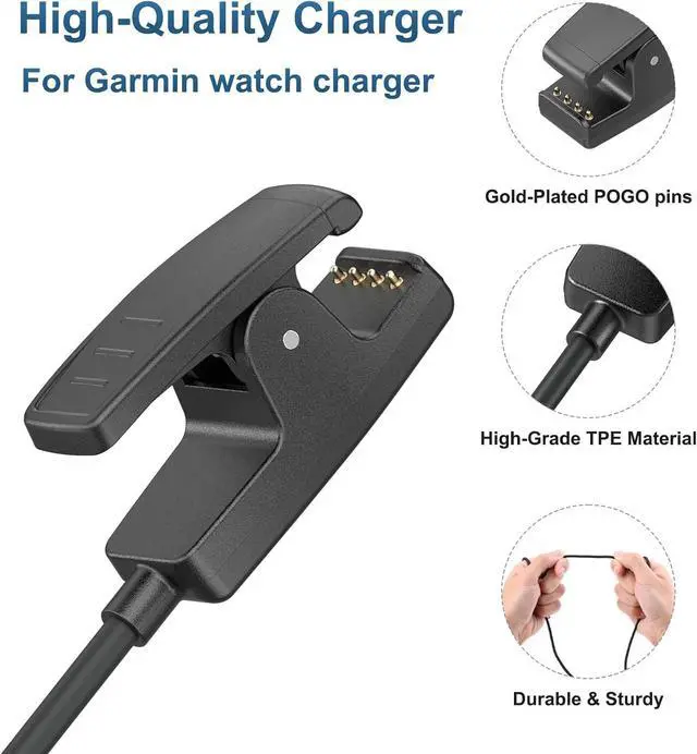 Alt view image 5 of 7 - BONAEVER Charger for Garmin Forerunner 35 64 230 235 630 645 735XT, Approach S20 G10, Vivomove HR, Lily 2 Smart Watch, Replacement USB Charging Clip Cable - 2 Packs