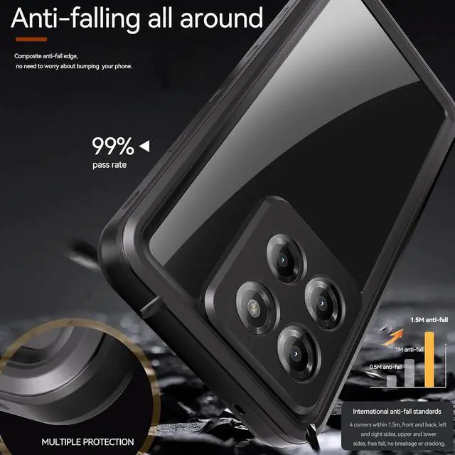 Alt view image 3 of 7 - BONAEVER for Motorola Moto G Stylus 5G 2025 Case [Not fit for 2024 2023], IP68 Waterproof Dustproof Built-in Screen Protector, Rugged Full Body Shockproof Phone Cover
