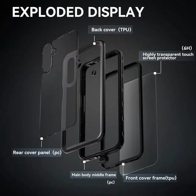 Alt view image 6 of 7 - BONAEVER for Motorola Moto G Stylus 5G 2025 Case [Not fit for 2024 2023], IP68 Waterproof Dustproof Built-in Screen Protector, Rugged Full Body Shockproof Phone Cover