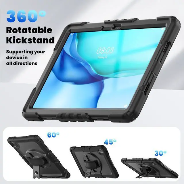 Alt view image 2 of 7 - BONAEVER Case for Huawei Matepad SE 11 inch 2024 with Rotating Stand/Hand Strap/Shoulder Strap Shockproof Cover