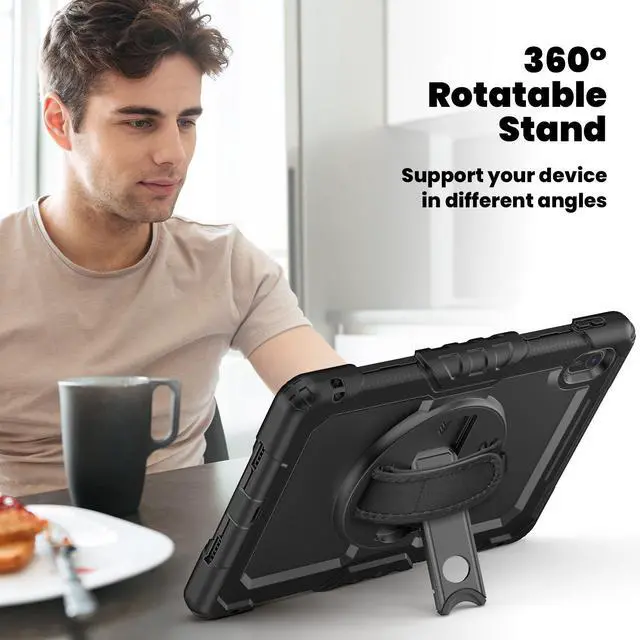 Alt view image 7 of 7 - BONAEVER Case for Huawei Matepad SE 11 inch 2024 with Rotating Stand/Hand Strap/Shoulder Strap Shockproof Cover