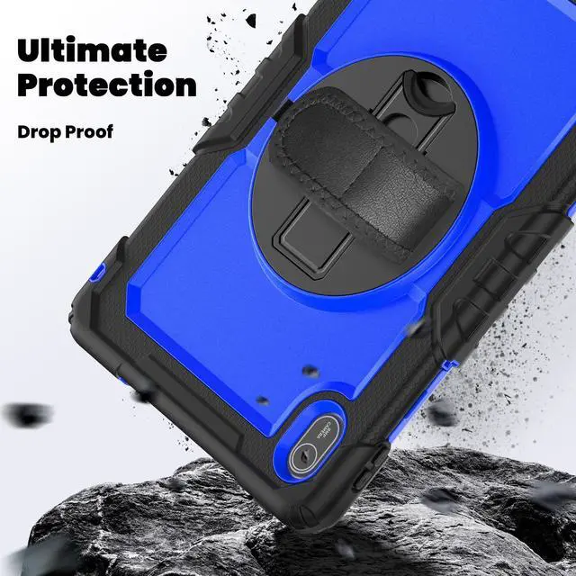 Alt view image 2 of 7 - BONAEVER Case for Huawei Matepad SE 11 inch 2024 with Rotating Stand/Hand Strap/Shoulder Strap Shockproof Cover Blue