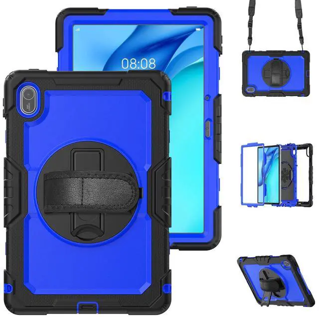Main image of BONAEVER Case for Huawei Matepad SE 11 inch 2024 with Rotating Stand/Hand Strap/Shoulder Strap Shockproof Cover Blue