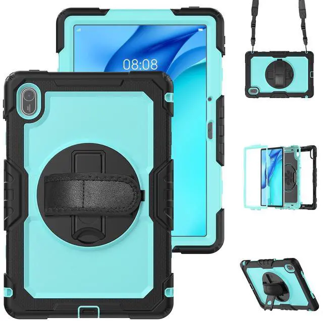 Main image of BONAEVER Case for Huawei Matepad SE 11 inch 2024 with Rotating Stand/Hand Strap/Shoulder Strap Shockproof Cover Light Blue