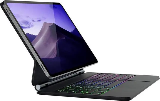 Main image of BONAEVER Magic Keyboard Case for Samsung Galaxy Tab S10 Lite / S10 FE / S9 FE 5G 10.9 inch/S9/S8/S7 11 inch with Floating Magnetic Stand, Backlit, Smart Touchpad, Pen Holder, LED Battery Display