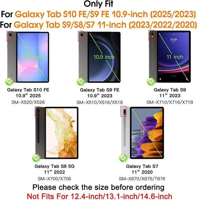 Alt view image 2 of 7 - BONAEVER Magic Keyboard Case for Samsung Galaxy Tab S10 Lite / S10 FE / S9 FE 5G 10.9 inch/S9/S8/S7 11 inch with Floating Magnetic Stand, Backlit, Smart Touchpad, Pen Holder, LED Battery Display