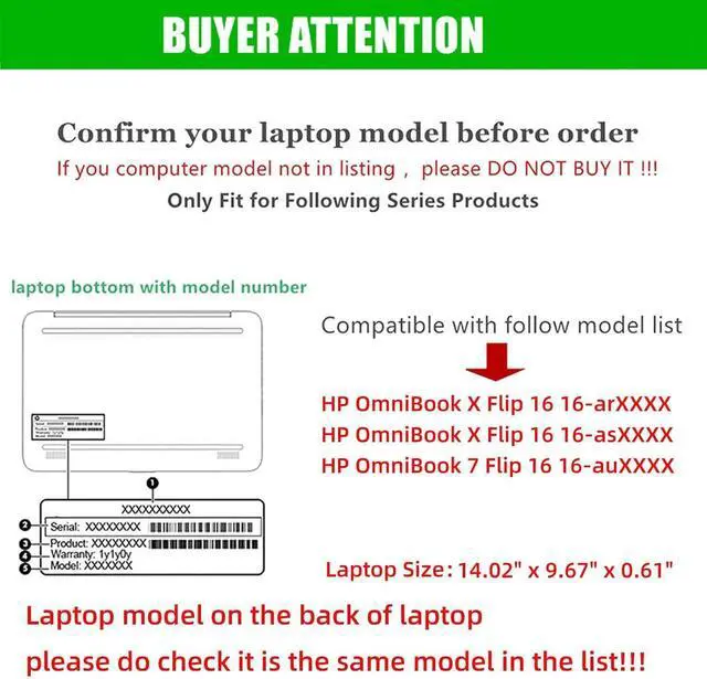 Alt view image 2 of 7 - BONAEVER Laptop Cover Case for HP OmniBook X Flip 16 16-arXXXX/16-asXXXX & OmniBook 7 Flip 16-auXXXX 16inch [not Compatible with Any Other Model] 2-in-1 PU Leather Notebook Sleeve