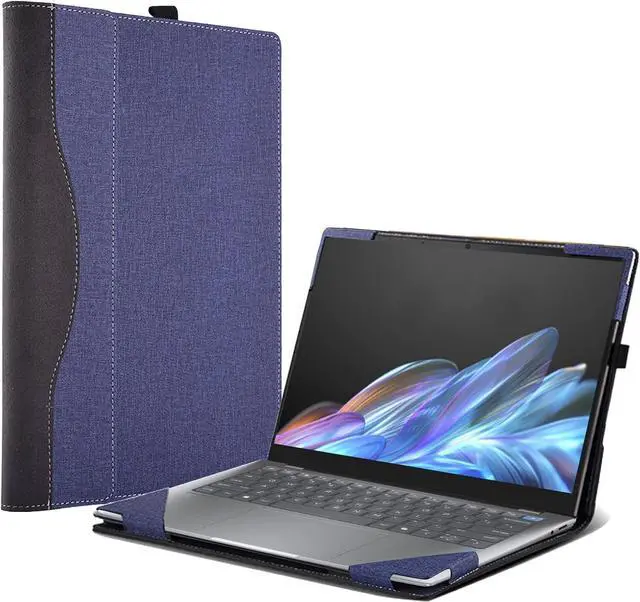 Main image of BONAEVER Laptop Cover Case for HP OmniBook X/Ultra /5 Flip 14 inch & for 14'' ZBook Ultra G1a [Do Check Model] 2-in-1 PU Leather Detachable Notebook Sleeve Computer Bag Blue