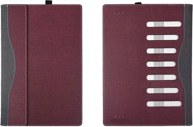 Alt view image 5 of 7 - BONAEVER Laptop Cover Case for HP OmniBook X/Ultra /5 Flip 14 inch & for 14'' ZBook Ultra G1a [Do Check Model] 2-in-1 PU Leather Detachable Notebook Sleeve Computer Bag Wine Red