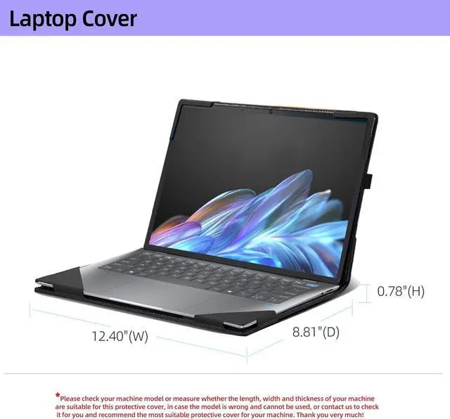 Alt view image 7 of 7 - BONAEVER Laptop Cover for HP OmniBook X Laptop Next Gen AI PC - 14-fe0087nr |14-fe000|14-fe0097nr|14-fe0057nr|14-fe0058nr 14" PU Leather Inside Pocket Cover