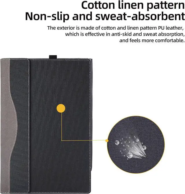 Alt view image 5 of 7 - BONAEVER Laptop Cover for HP OmniBook X Laptop Next Gen AI PC - 14-fe0087nr |14-fe000|14-fe0097nr|14-fe0057nr|14-fe0058nr 14" PU Leather Inside Pocket Cover