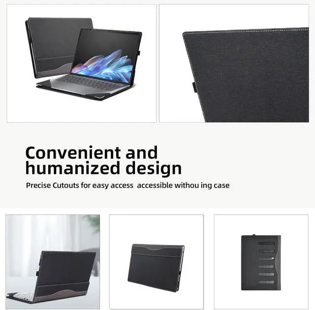 Alt view image 4 of 7 - BONAEVER Laptop Cover for HP OmniBook X Laptop Next Gen AI PC - 14-fe0087nr |14-fe000|14-fe0097nr|14-fe0057nr|14-fe0058nr 14" PU Leather Inside Pocket Cover