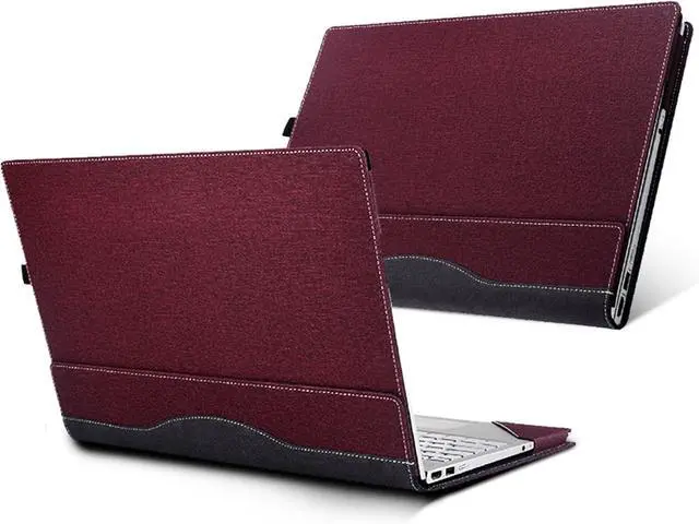 Alt view image 7 of 7 - BONAEVER Laptop Case Cover for Dell 14 Plus DB14250 & Pro 14 PC14255/PC14250 & Pro14 Plus PB14250 /PB14255 Sleeve,PU Leather Protective Shell Notebook PC Bag Accessories Wine Red
