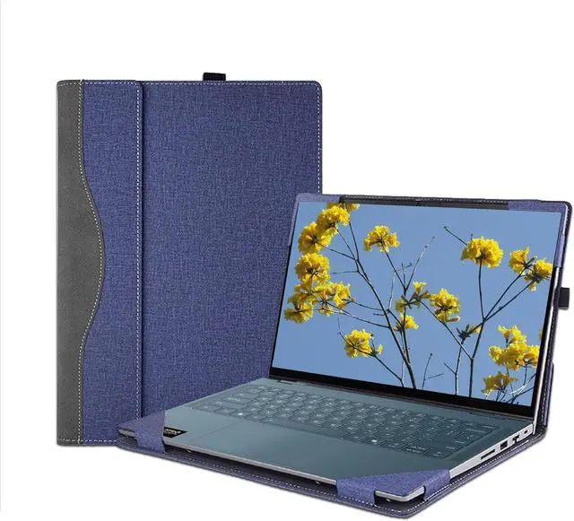 Main image of BONAEVER Laptop Case Cover for Lenovo Yoga 7 2-in-1 14ILL10/14AKP10 Notebook PC Sleeve[not for Other Models],PU Leather Protective Shell Bag Accessories Blue
