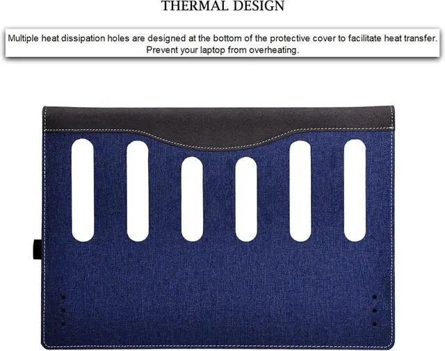 Alt view image 5 of 7 - BONAEVER Laptop Case Cover for Lenovo Yoga 7 2-in-1 14ILL10/14AKP10 Notebook PC Sleeve[not for Other Models],PU Leather Protective Shell Bag Accessories Blue