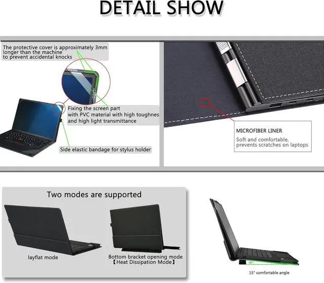 Alt view image 4 of 7 - BONAEVER Laptop Case Cover for 13.4 inch Dell XPS 13 9350/9340 /9345/9315 & for XPS 13 Plus 9320 & for Lenovo ThinkPad Z13 Gen1 Gen2,Notebook PC Protective Sleeve Bag with Cooling Bracket