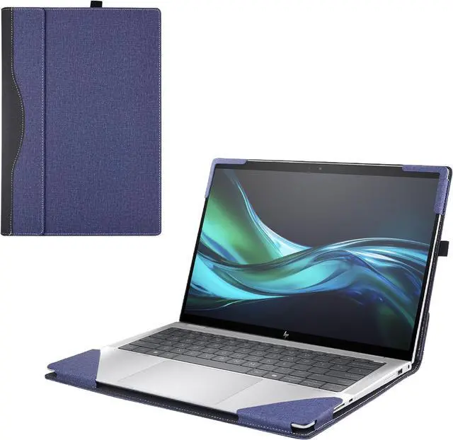 Main image of BONAEVER Laptop Cover Case for HP Elite x360 1040 G11 / EliteBook 1040 14 inch G11 & Lenovo ThinkPad X13 Yoga Gen 1, Notebook PC Protective Sleeve Bag PU Leather Shell Blue