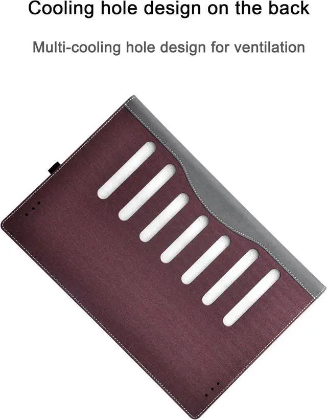 Alt view image 5 of 7 - BONAEVER Laptop Case Cover for New Samsung Galaxy Book4 Edge 14'' & 14 inch Book 4 Pro & for Book3 Pro,PU Leather Notebook PC Bag Sleeve Wine Red