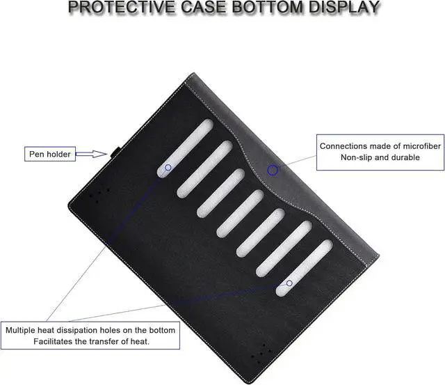 Alt view image 5 of 7 - BONAEVER Laptop Case Cover for Dell Pro 16 Plus (PB16250/PB16255) & Pro16 PC16255/PC16250 &for Dell 16 Plus DB16250 Sleeve, PU Leather Notebook PC Protective Bag with Pen Holder