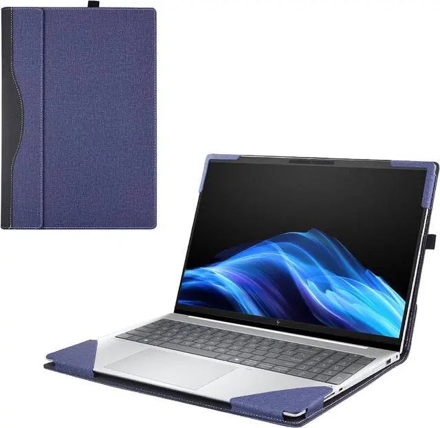 Main image of BONAEVER 14 inch Laptop Cover Case for HP EliteBook Ultra G1i /G1q /G1q8 & for 14'' EliteBook X G1a Notebook AI PC Sleeve, PU Leather Protective Cover Notebook Sleeve Blue