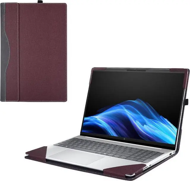 Main image of BONAEVER Laptop Cover Case for HP EliteBook 6 G1i /G1a/G1q & ProBook 4 G1i/ G1a /G1q 14inch [not Compatible with Any Other Model] 2-in-1 PU Leather Notebook Sleeve Wine Red