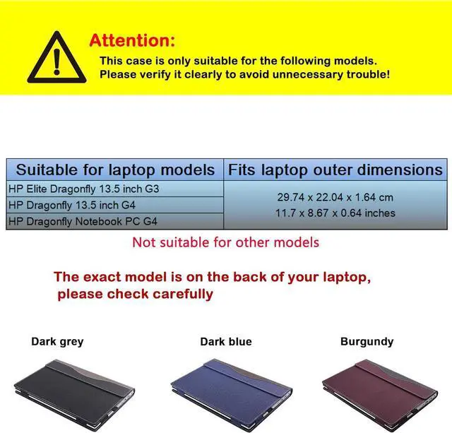 Alt view image 2 of 7 - BONAEVER Laptop Cover Case for HP Dragonfly Notebook PC 13.5 inch G4 & for HP Elite Dragonfly 13.5 inch G3 [not for Chromebook Series],PU Leather Protective Sleeve Bag Accessories Wine Red