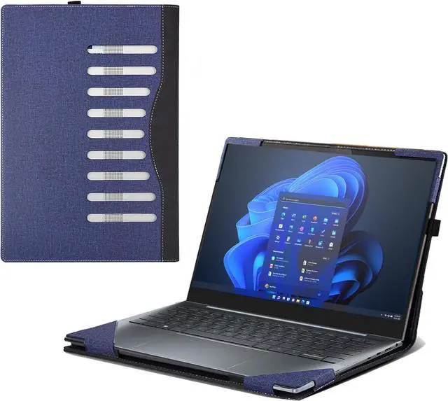 Main image of BONAEVER Laptop Cover Case for HP Dragonfly Notebook PC 13.5 inch G4 & for HP Elite Dragonfly 13.5 inch G3 [not for Chromebook Series],PU Leather Protective Sleeve Bag Accessories Blue