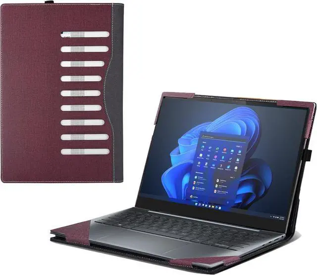 Main image of BONAEVER Laptop Cover Case for HP Dragonfly Notebook PC 13.5 inch G4 & for HP Elite Dragonfly 13.5 inch G3 [not for Chromebook Series],PU Leather Protective Sleeve Bag Accessories Wine Red
