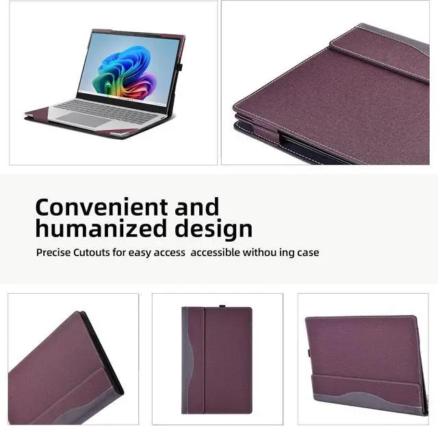 Alt view image 6 of 7 - BONAEVER Laptop Cover Case for HP Dragonfly Notebook PC 13.5 inch G4 & for HP Elite Dragonfly 13.5 inch G3 [not for Chromebook Series],PU Leather Protective Sleeve Bag Accessories Wine Red