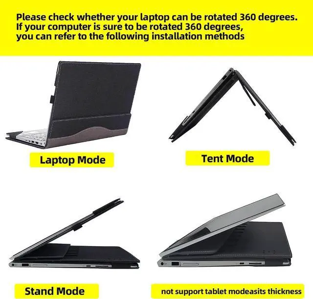 Alt view image 7 of 7 - BONAEVER Laptop Cover Case for HP Dragonfly Notebook PC 13.5 inch G4 & for HP Elite Dragonfly 13.5 inch G3 [not for Chromebook Series],PU Leather Protective Sleeve Bag Accessories