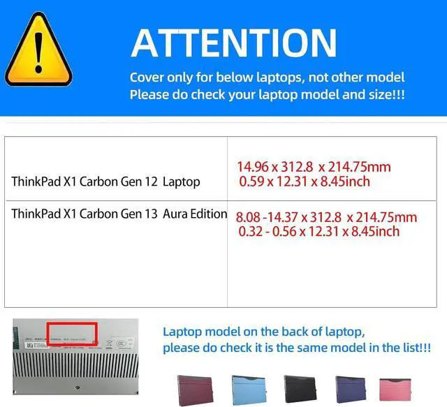Alt view image 2 of 7 - BONAEVER Laptop case for 14 inch Lenovo ThinkPad X1 Carbon Gen 12 2024 Laptop Leather Sleeve ThinkPad X1 Carbon Gen 13 Intel Aura Edition All-in-One Drop-Proof PU Leather Sleeve Blue