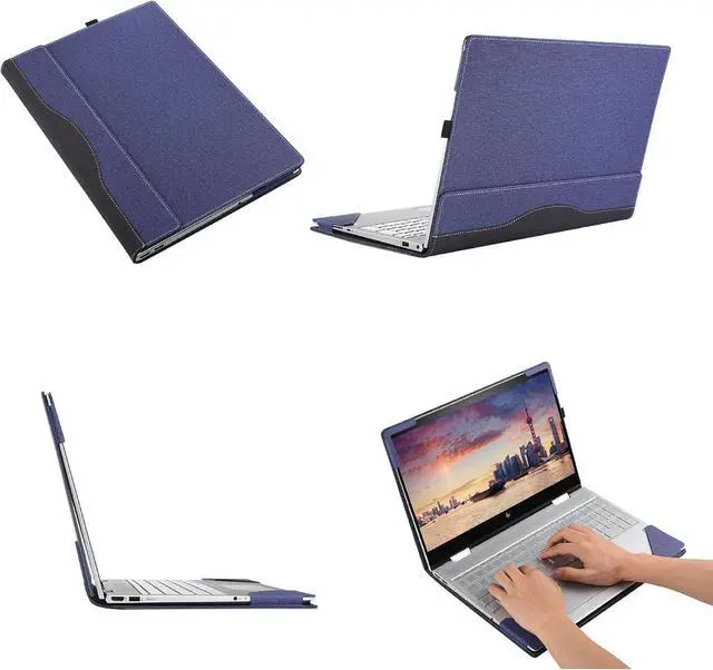 Alt view image 4 of 7 - BONAEVER Laptop case for 14 inch Lenovo ThinkPad X1 Carbon Gen 12 2024 Laptop Leather Sleeve ThinkPad X1 Carbon Gen 13 Intel Aura Edition All-in-One Drop-Proof PU Leather Sleeve Blue