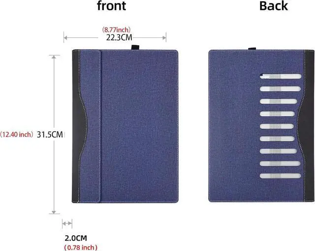 Alt view image 3 of 7 - BONAEVER Laptop case for 14 inch Lenovo ThinkPad X1 Carbon Gen 12 2024 Laptop Leather Sleeve ThinkPad X1 Carbon Gen 13 Intel Aura Edition All-in-One Drop-Proof PU Leather Sleeve Blue