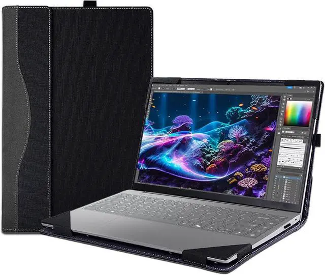 Main image of BONAEVER Laptop Case Cover for 14 inch Lenovo Yoga 9 2-in-1 14IMH9 & Yoga 9i 2-in-1 14'' Gen9[Not for Yoga Pro 9 Series],PU Leather Notebook PC Protective Sleeve with Pen Holder