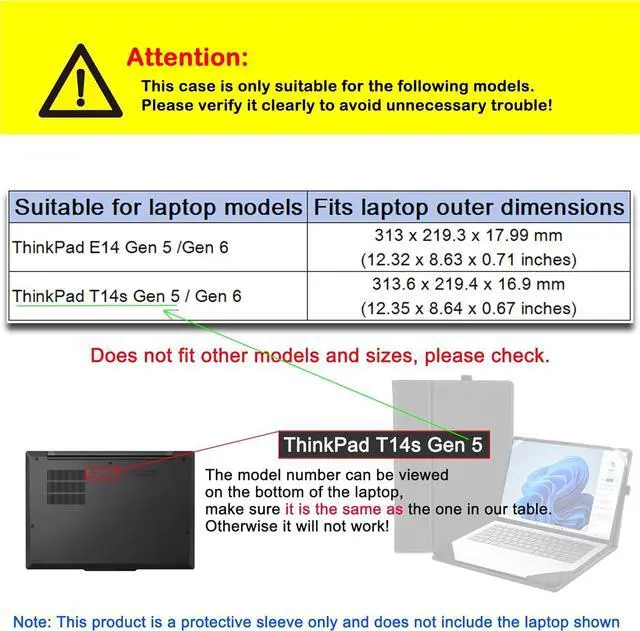 Alt view image 2 of 7 - BONAEVER Laptop Case Cover for 14 inch Lenovo ThinkPad E14 Gen 5 Gen 6 / ThinkPad T14s Gen 5 Gen 6 [Not for Other Models], Notebook Sleeve PC Protective Cover Blue