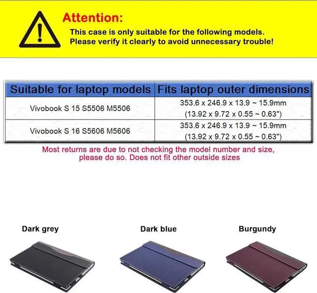 Alt view image 2 of 7 - BONAEVER Laptop Case Cover for ASUS Vivobook S 15 S5506 M5506 & Vivobook S 16 S5606 M5606,PU Leather Detachable Protective Sleeve Wine Red