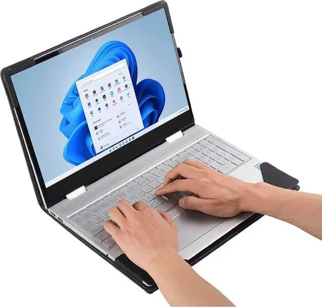 Alt view image 7 of 7 - BONAEVER Laptop Case Cover for HP 250 15.6 inch G10 & for HP 255 15.6'' G10 / HP 256 15.6 inch G10 Sleeve,Detachable PU Leather Notebook PC Protective Bag Accessories