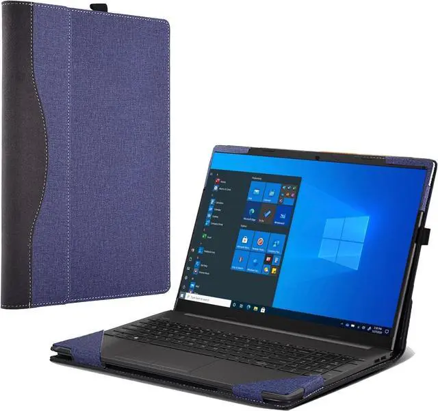 Main image of BONAEVER Laptop Case Cover for HP 250 15.6 inch G10 & for HP 255 15.6'' G10 / HP 256 15.6 inch G10 Sleeve,Detachable PU Leather Notebook PC Protective Bag Accessories Blue