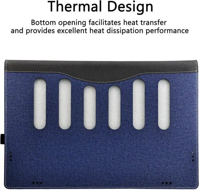 Alt view image 4 of 7 - BONAEVER Laptop Case Cover for HP 250 15.6 inch G10 & for HP 255 15.6'' G10 / HP 256 15.6 inch G10 Sleeve,Detachable PU Leather Notebook PC Protective Bag Accessories Blue