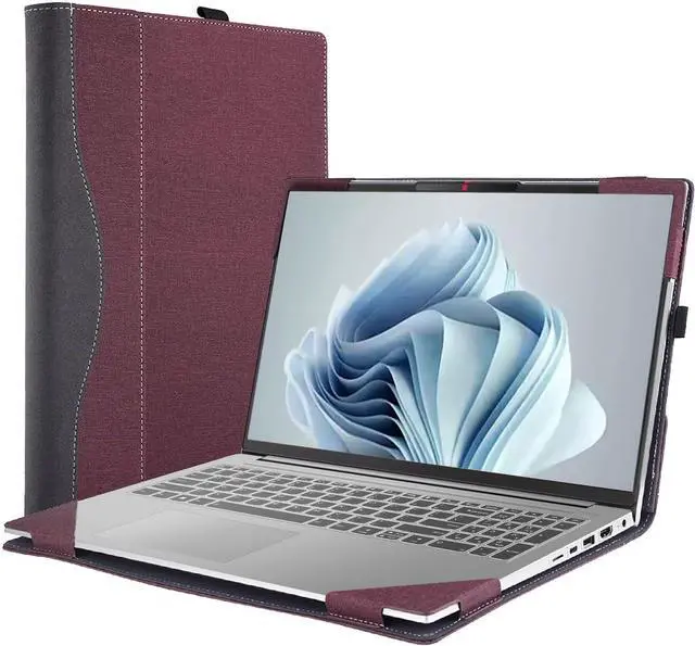 Main image of BONAEVER Laptop Case Cover for Lenovo IdeaPad Slim 5i 16" Gen 10/9/8 for Slim 5 16ARP10 16IRH10 [Do Check Model] Notebook Sleeve Computer Bag PU Accessories with Heat Dissipation Hole Wine Red