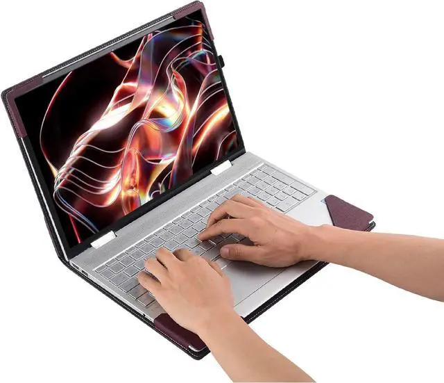 Alt view image 7 of 7 - BONAEVER Laptop Case Cover for Lenovo IdeaPad Slim 5i 16" Gen 10/9/8 for Slim 5 16ARP10 16IRH10 [Do Check Model] Notebook Sleeve Computer Bag PU Accessories with Heat Dissipation Hole Wine Red