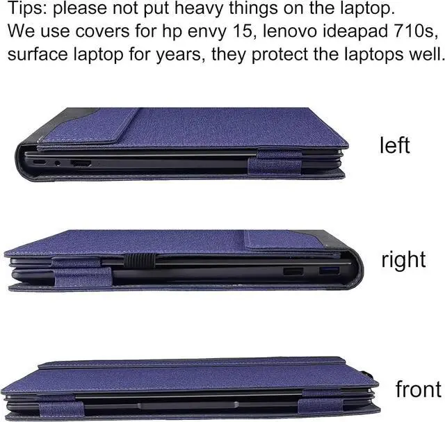 Alt view image 7 of 7 - BONAEVER Laptop Case Cover for Lenovo IdeaPad Slim 5i 16" Gen 10/9/8 for Slim 5 16ARP10 16IRH10 [Do Check Model] Notebook Sleeve Computer Bag PU Accessories with Heat Dissipation Hole Blue