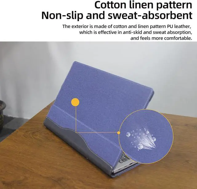 Alt view image 5 of 7 - BONAEVER Laptop Cover Case for ASUS Vivobook 16 (M1607 / X1607) and S16 (M3607 /S3607) Sleeve,PU Leather Protective Shell Detachable Notebook PC Bag Accessories Blue