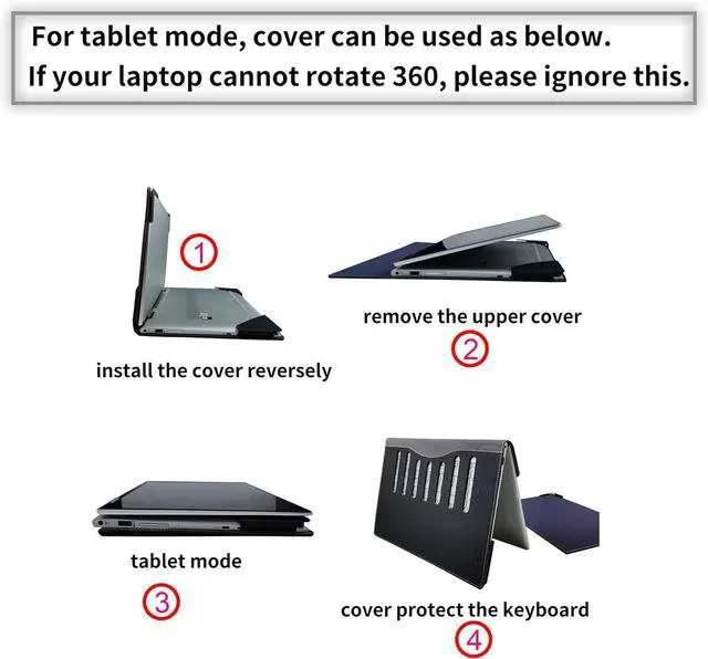 Alt view image 7 of 7 - BONAEVER Laptop Case Cover for Lenovo IdeaPad 5 2-in-1 16AKP10 /16IAL10 Sleeve(Not for Other Models),16 inch PU Leather Notebook PC Protective Bag with Pen Holder Blue