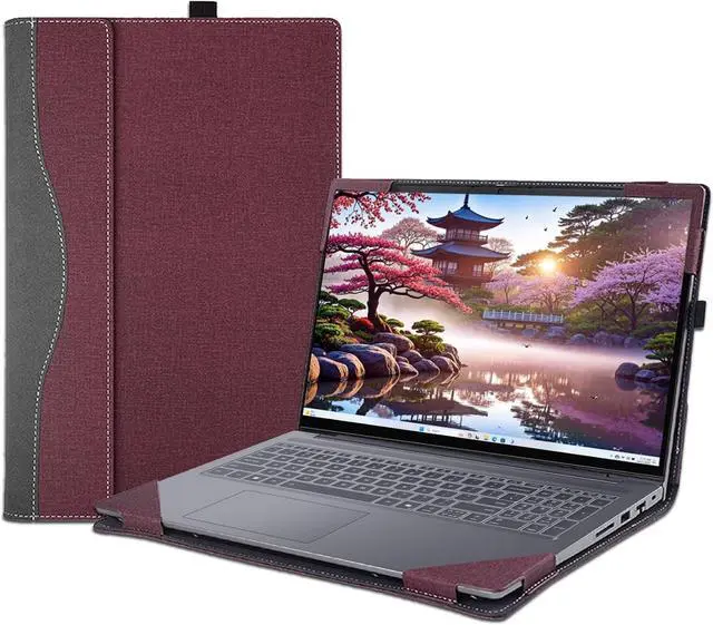 Main image of BONAEVER Laptop Case Cover for Lenovo IdeaPad 5 2-in-1 16AKP10 /16IAL10 Sleeve(Not for Other Models),16 inch PU Leather Notebook PC Protective Bag with Pen Holder Wine Red