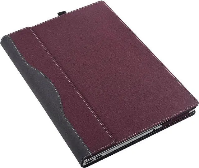 Alt view image 7 of 7 - BONAEVER Laptop Case Cover for Lenovo IdeaPad 5 2-in-1 16AKP10 /16IAL10 Sleeve(Not for Other Models),16 inch PU Leather Notebook PC Protective Bag with Pen Holder Wine Red