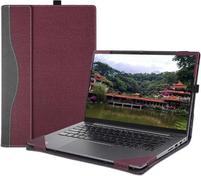 Main image of BONAEVER Laptop Case Cover for Lenovo IdeaPad Slim 5 Series 14ABR8 14IAH8 14IRU9 14Q8X9 14AHP9 14IMH9 / IdeaPad Pro 5 14AHP9 14IMH9 Sleeve, Separable PU Leather Notebook PC Shell Accessories Bag