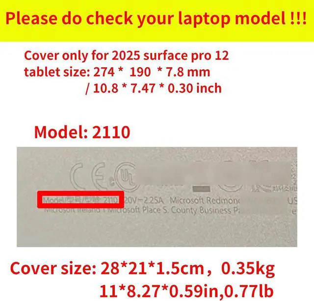 Alt view image 2 of 7 - BONAEVER Cover Case for Microsoft Surface Pro 12 2-in-1 Laptop/Tablet (2025) Protective Bag Sleeve (Model 2110) PU Shell Accessories Multi-Angle Kickstand Blue