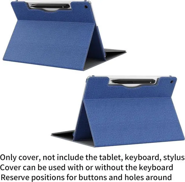Alt view image 4 of 7 - BONAEVER Cover Case for Microsoft Surface Pro 12 2-in-1 Laptop/Tablet (2025) Protective Bag Sleeve (Model 2110) PU Shell Accessories Multi-Angle Kickstand Blue